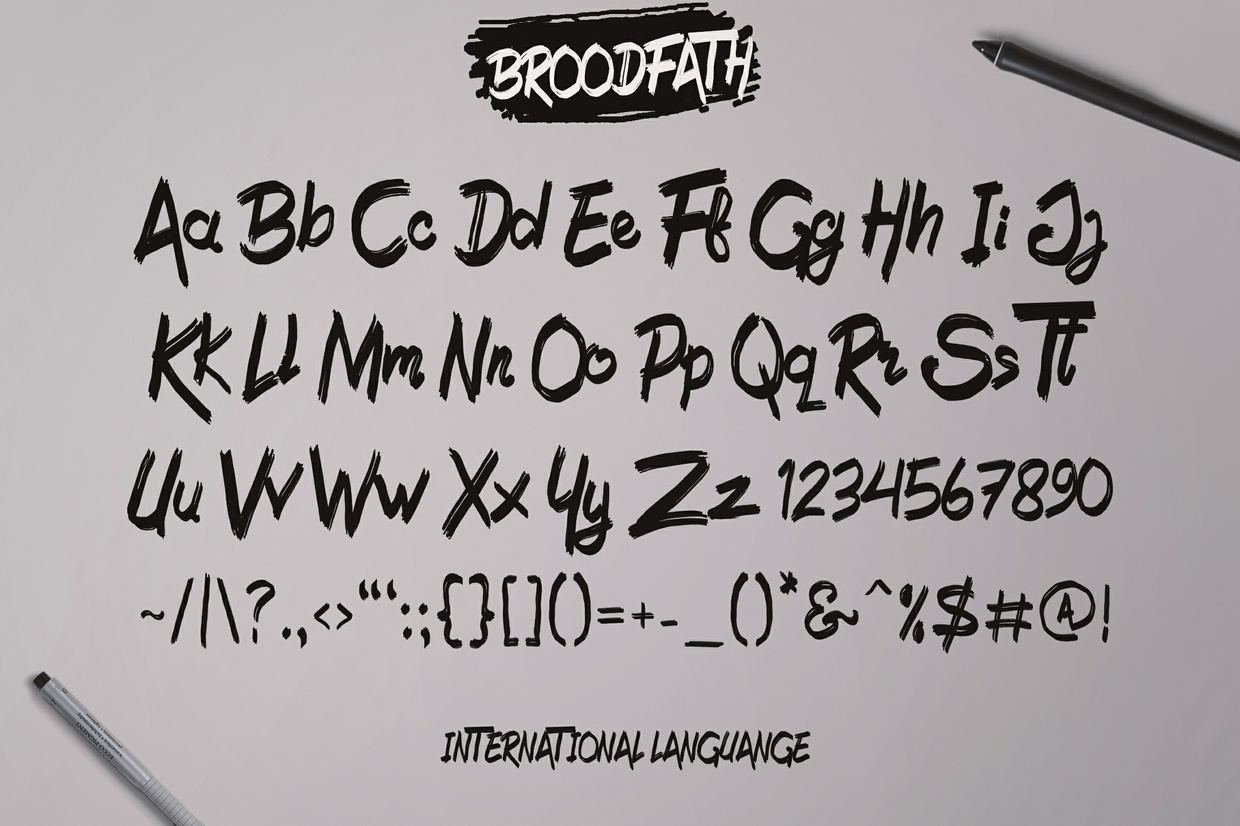 Broodfath Brush Font