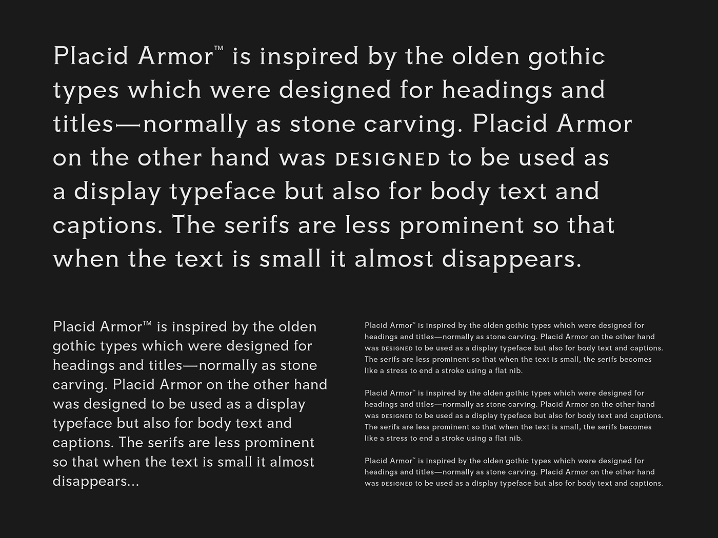 Placid Armor Typeface