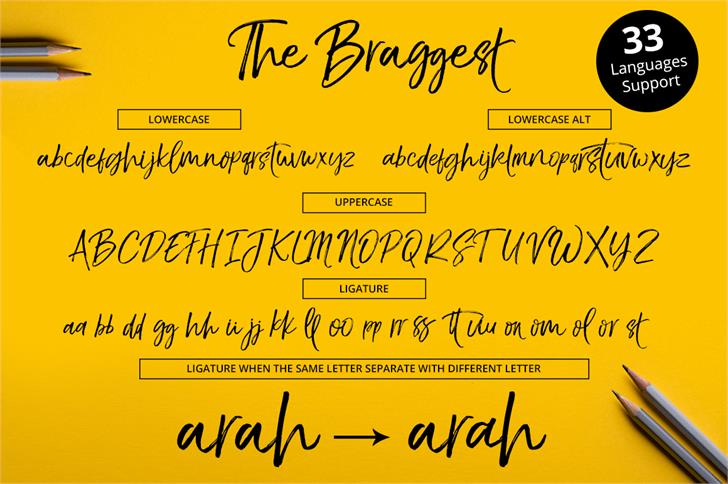 The Braggest Script Font
