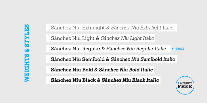 Sánchez Niu Font Family