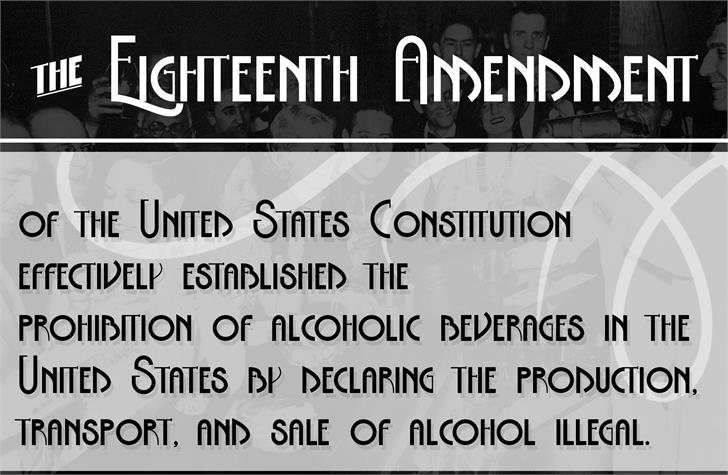 The Eighteenth Amendment Font