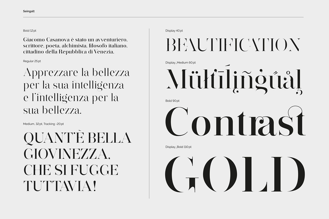 Seingalt Typeface