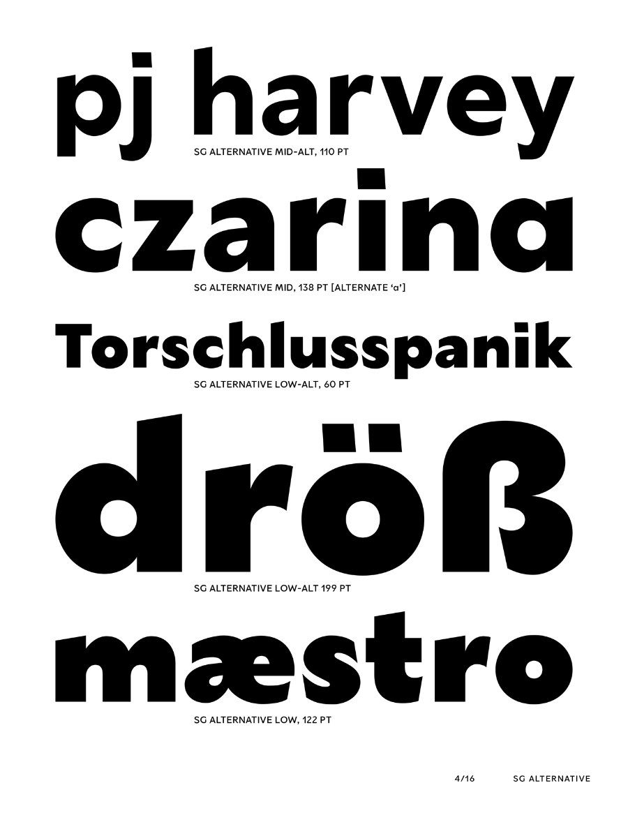 SG Alternative Font Family