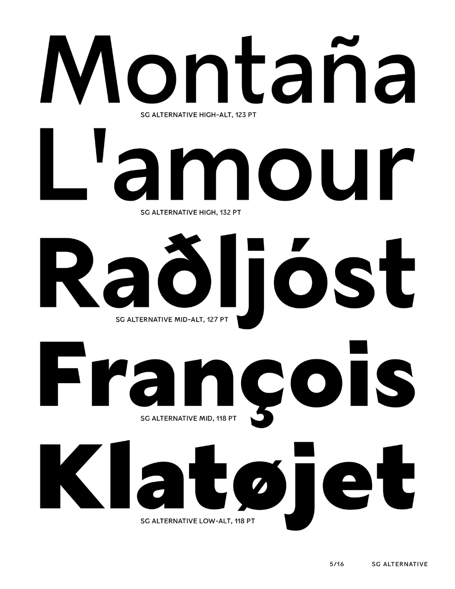 SG Alternative Font Family