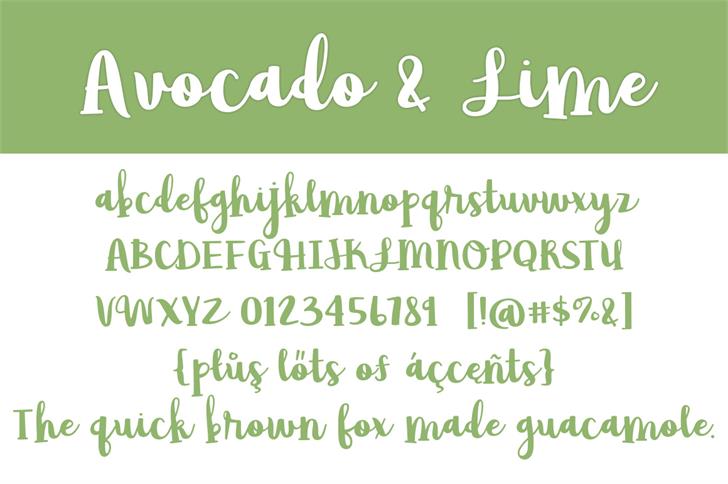 Avocado & Lime Script Font