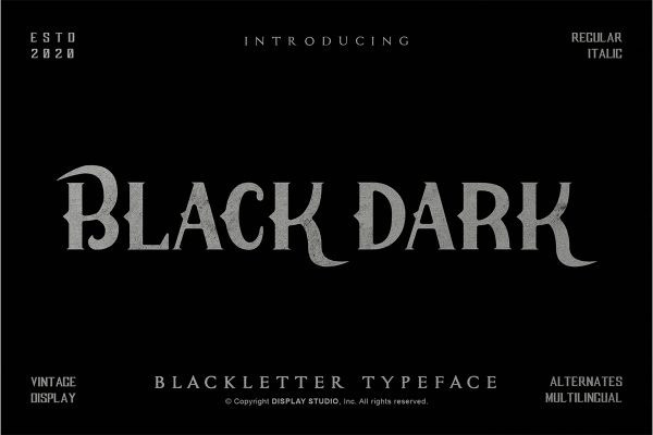 Black Dark Font