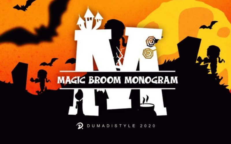 Magic Broom Monogram Font