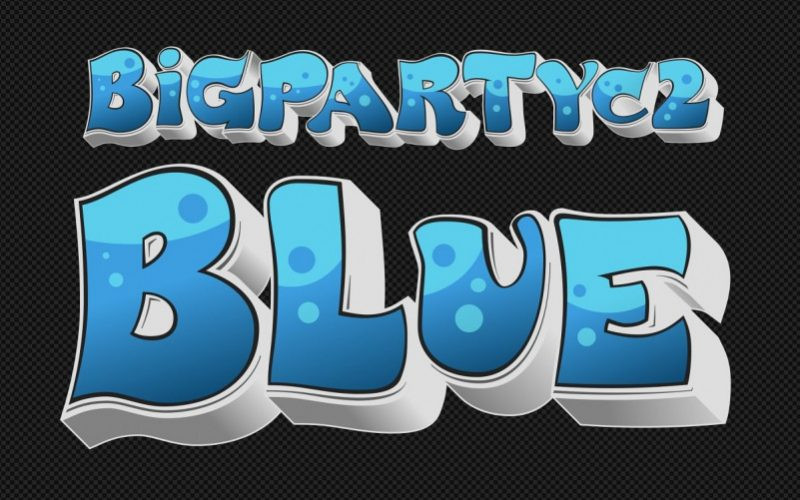 Big PartyC2 Blue Font