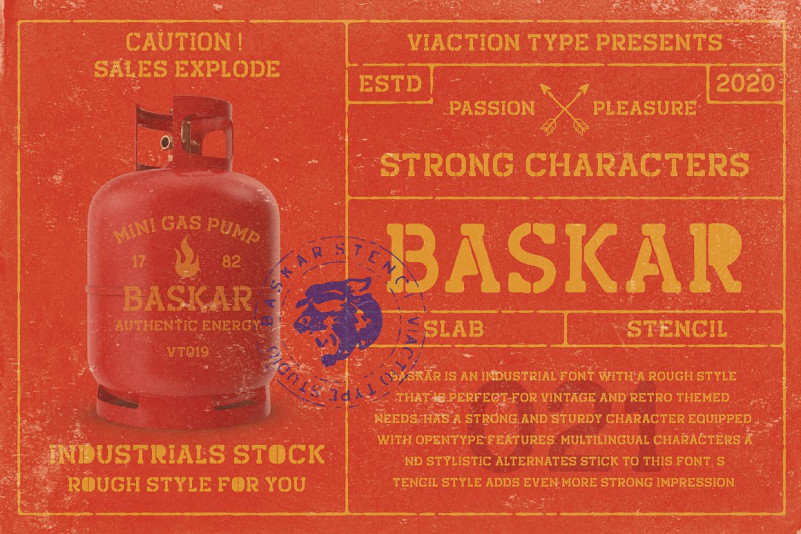 Baskar Stencil Font