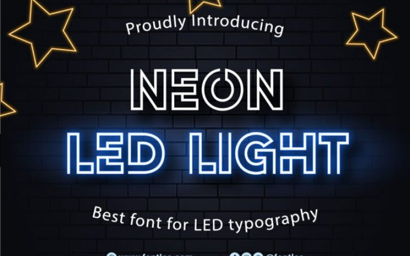 Neon Led Light Font