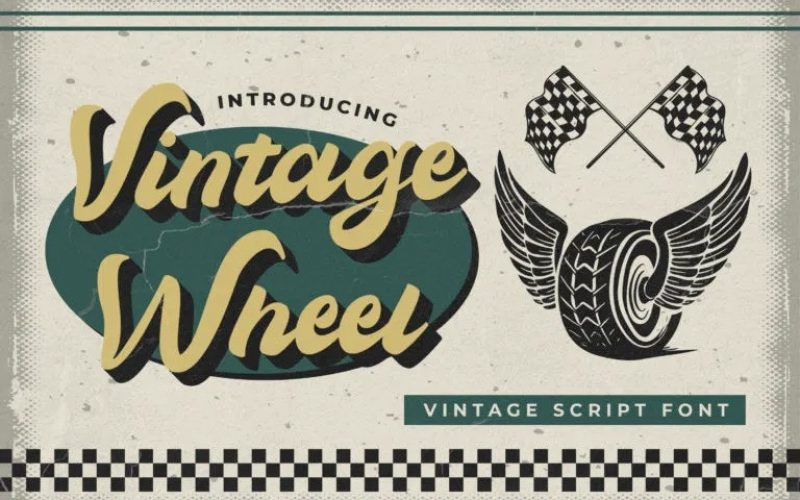 Vintage Wheel Font