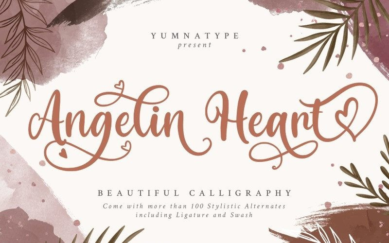 Angelin Heart Calligraphy Font