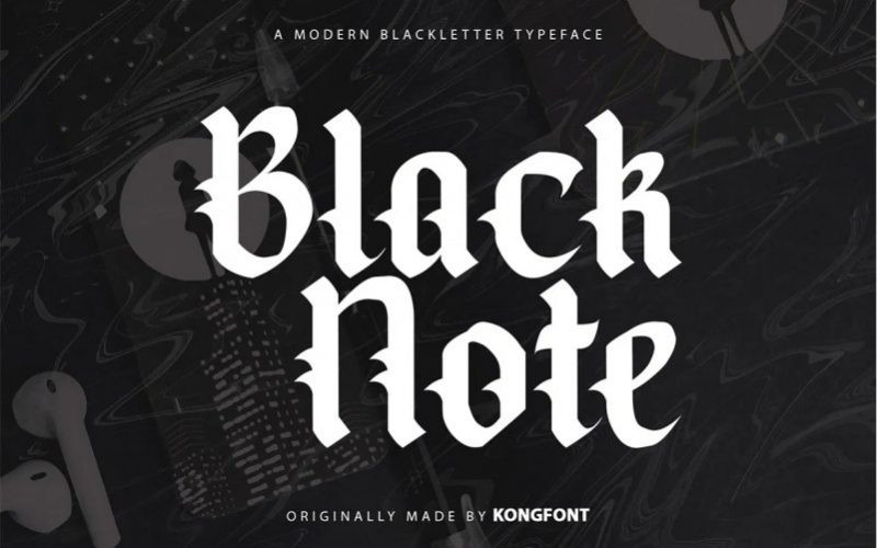 Black Note Blackletter Font