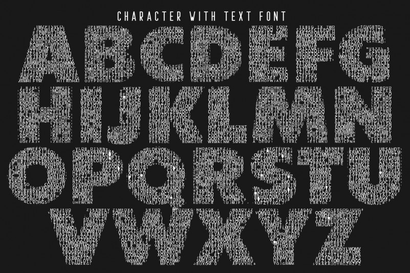 Character with Text Display Font