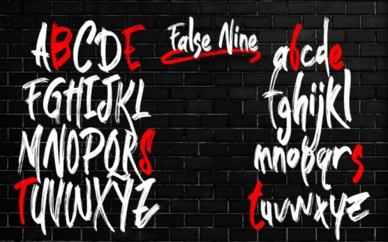 False Nine Brush Font