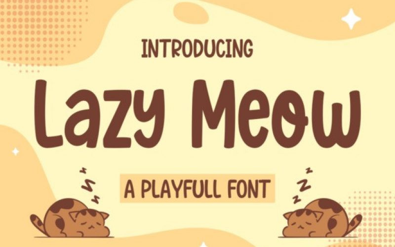 Lazy Meow Display Font