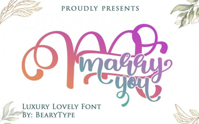 Marry You Script Font