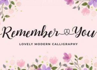 Remember You Calligraphy Font
