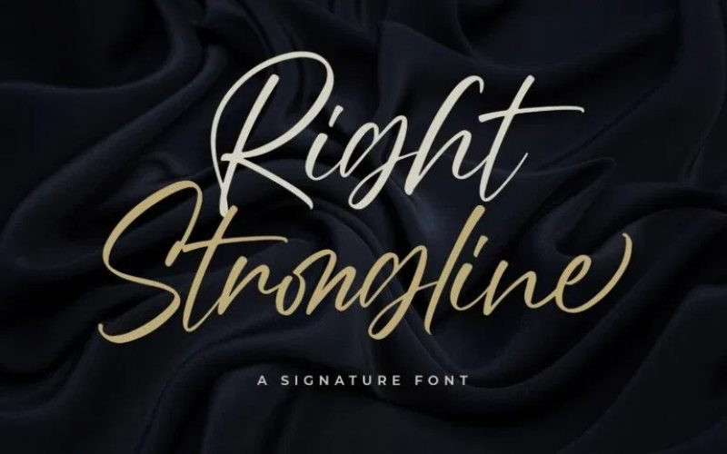 Right Strongline Script Font