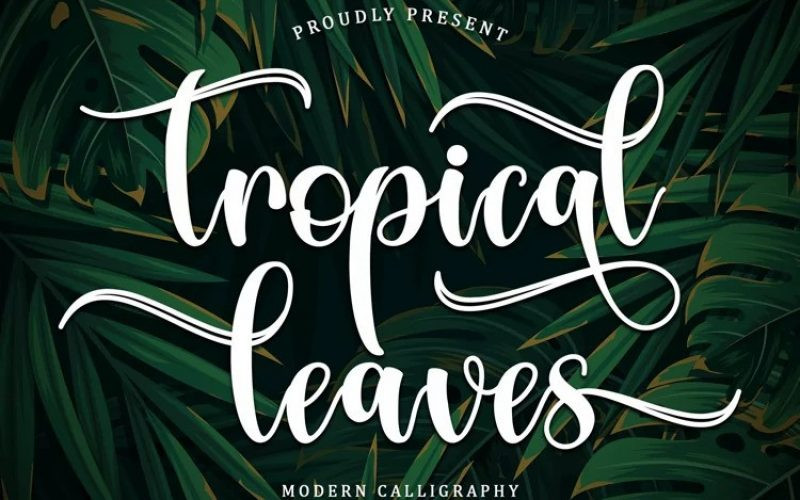 Tropical Leaves Calligraphy Font