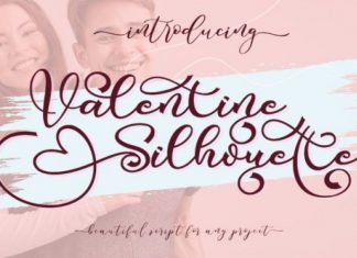 Valentine Silhouette Calligraphy Font
