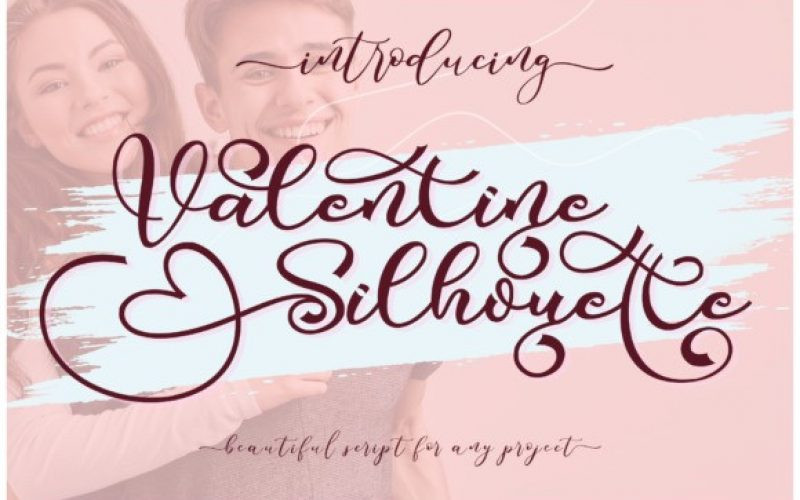 Valentine Silhouette Calligraphy Font