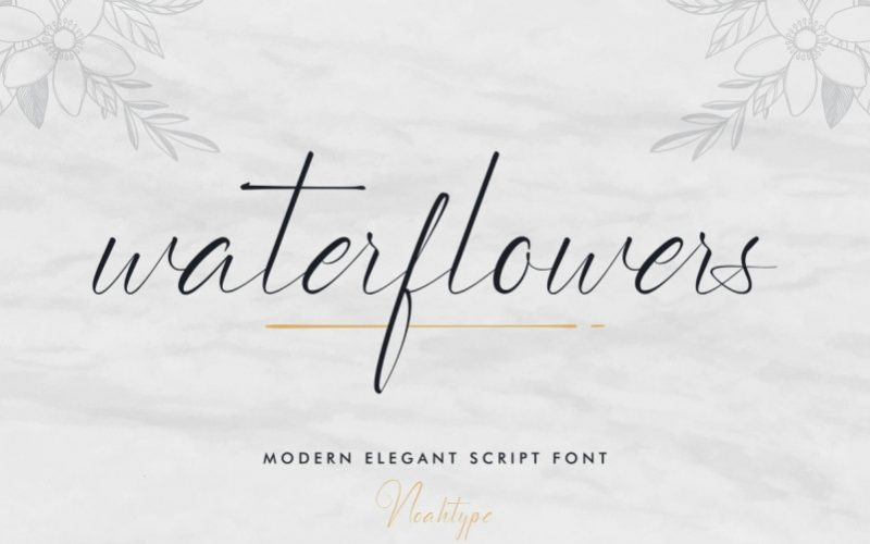 Waterflowers Calligraphy Font