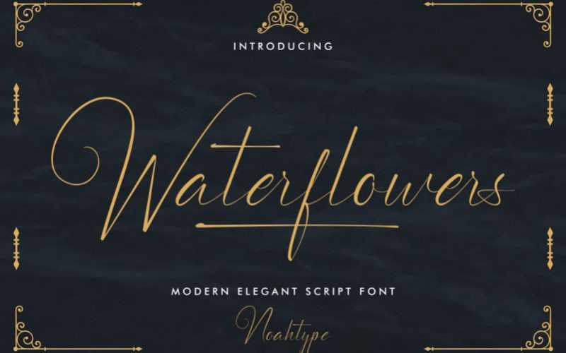 Waterflowers Calligraphy Font