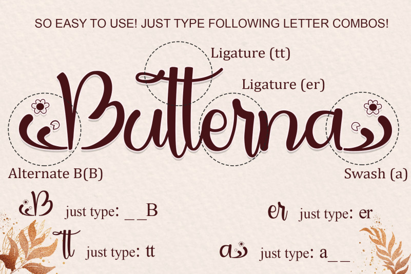 Butterna Calligraphy Font