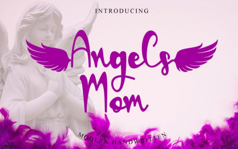 Angels Mom Calligraphy Font