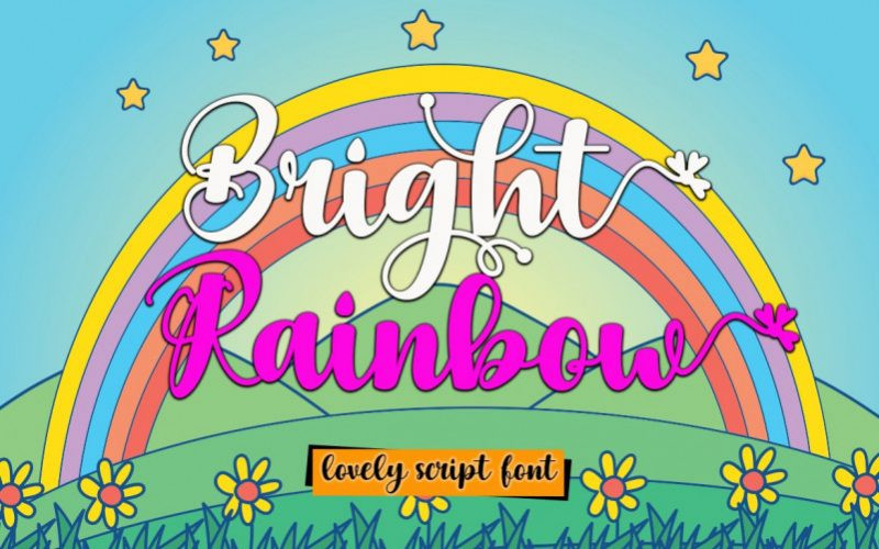 Bright Rainbow Script Font