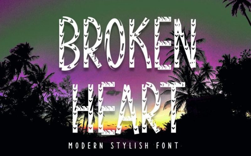 Broken Heart Display Font