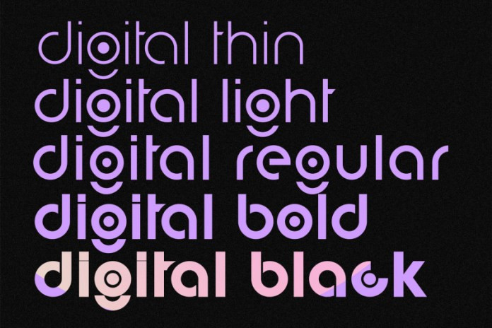 Digital Geometric Sans Serif Font