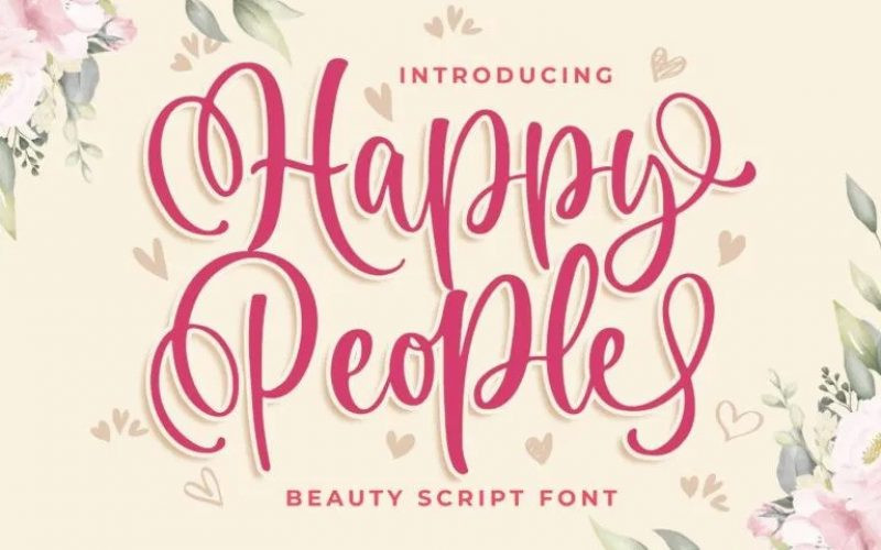 Happy People Calligraphy Font