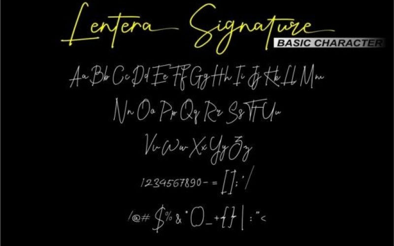 Lentera Signature Script Font