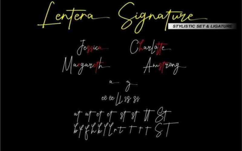 Lentera Signature Script Font