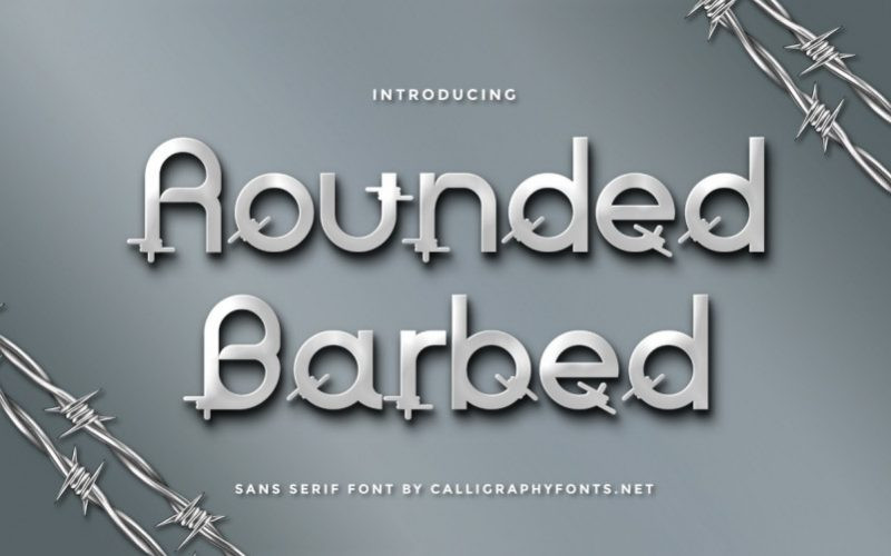 Rounded Barbed Display Font