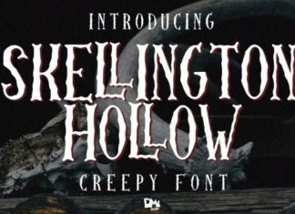 Skellington Hollow Display Font