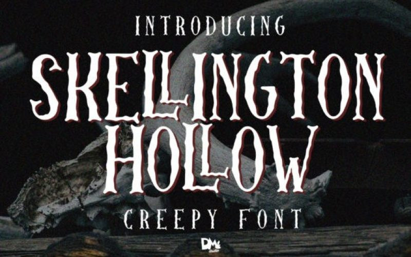 Skellington Hollow Display Font