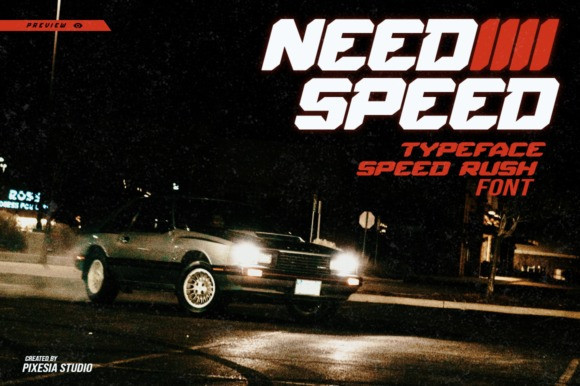 Speed Rush Display Font