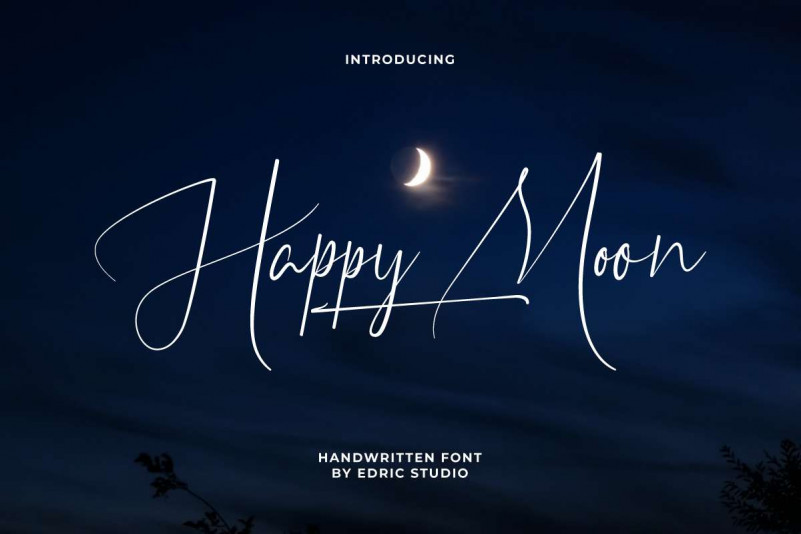 Happy Moon Calligraphy Font