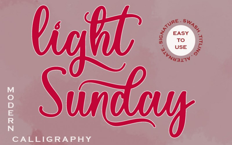 Light Sunday Script Font