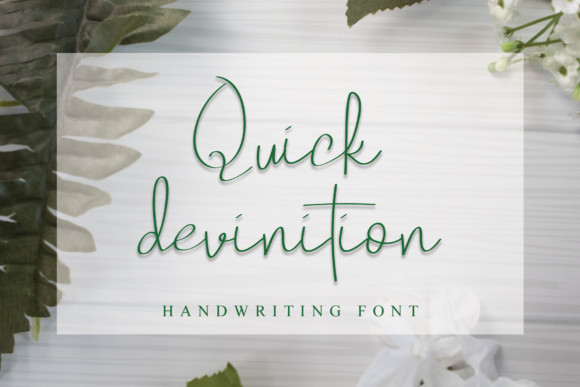 Quick Devinition Handwritten Font