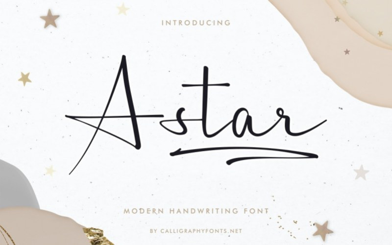 A Star Script Font