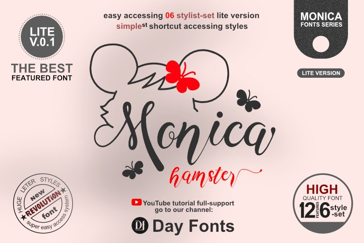 Monica Hamster Calligraphy Font