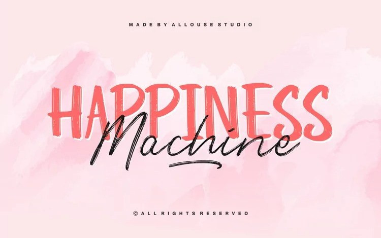 Happiness Machine Brush Font Duo