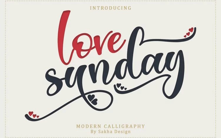 Love Sunday Calligraphy Font