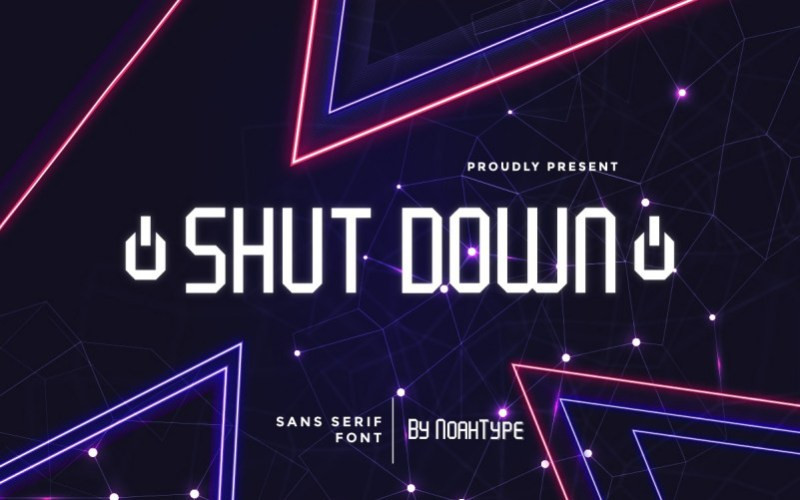 Shut Down Display Font