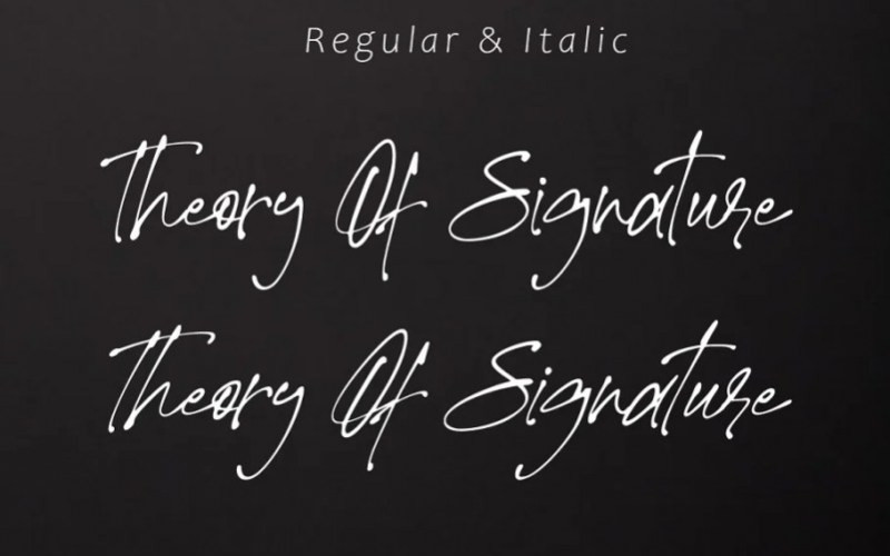 Theory Of Signature Script Font