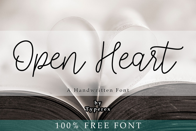 Open Heart Handwritten Font
